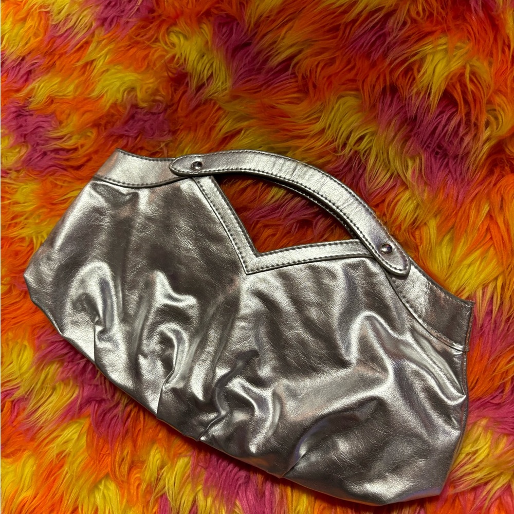 Y2K metallic clutch bag